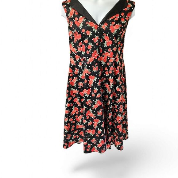 Torrid New Retro Chic Sleeveless Multi- Color Rose Pattern Midi Dress Plus Size - Picture 1 of 16